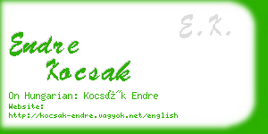 endre kocsak business card